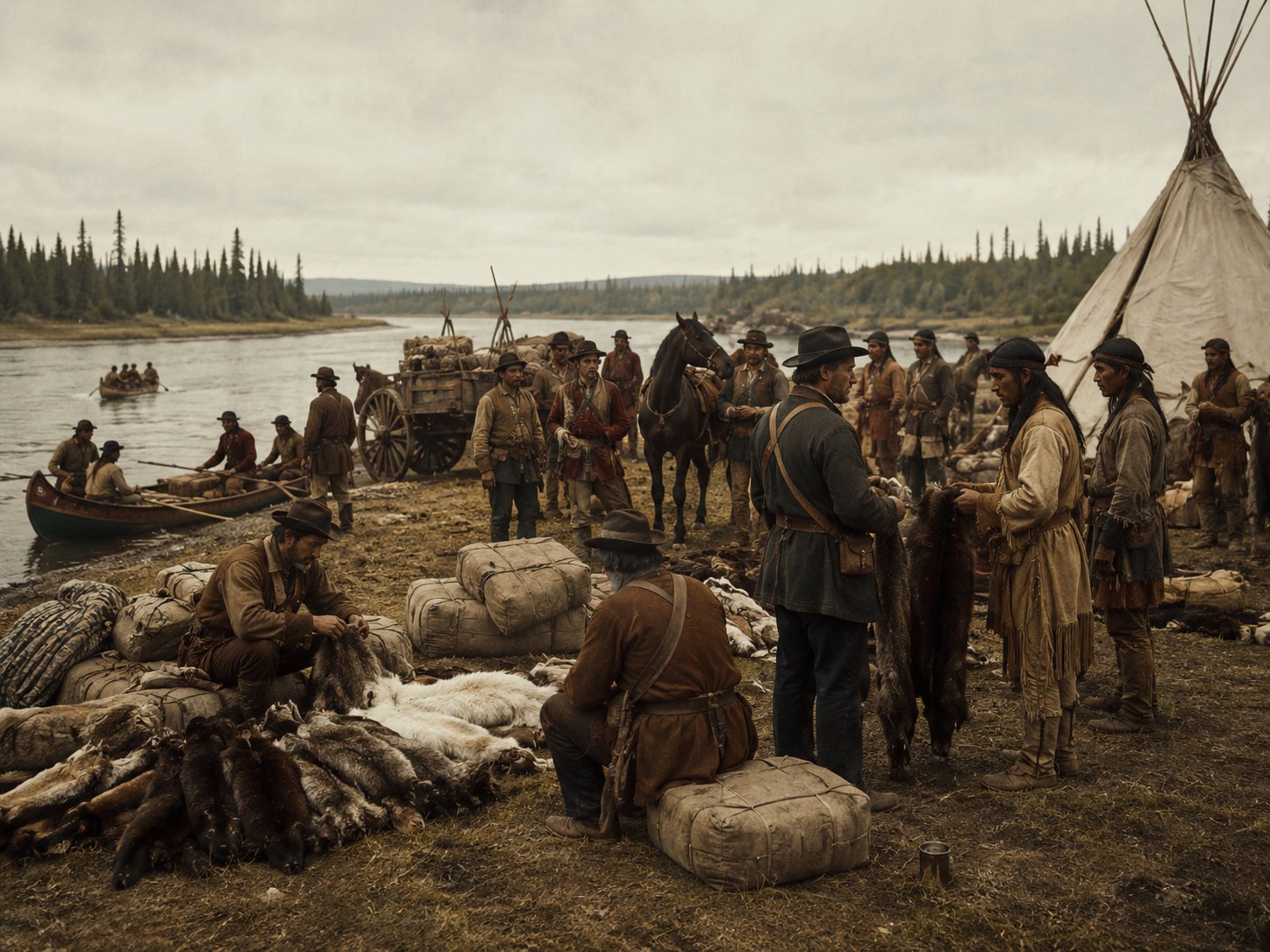The fur trade era — voyageurs, traders and the Dane-zaa met along the Peace, anchored by Fort Dunvegan.